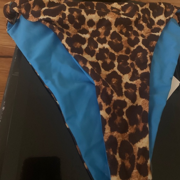 Tropic of C Reversible Sana Bikini Bottom- Leopard/Blue - Picture 4 of 8